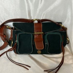 Roots Y2K leather shoulder purse rare find!